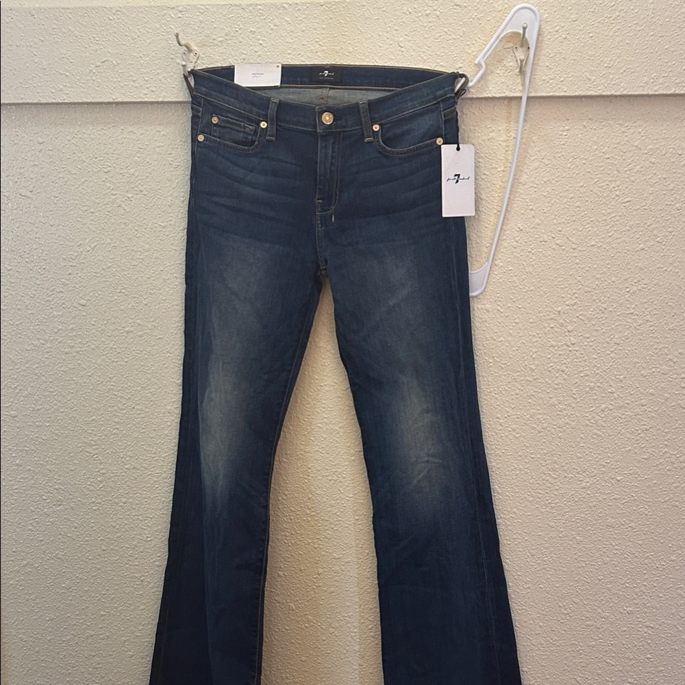 7 For All Mankind Dark Blue Flare Jeans